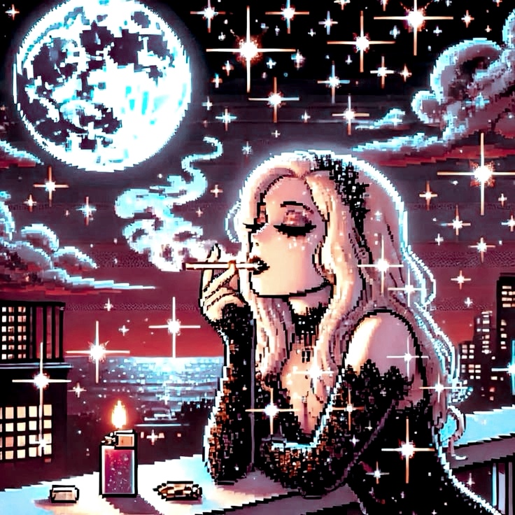 generic Pinterest pixel art girl